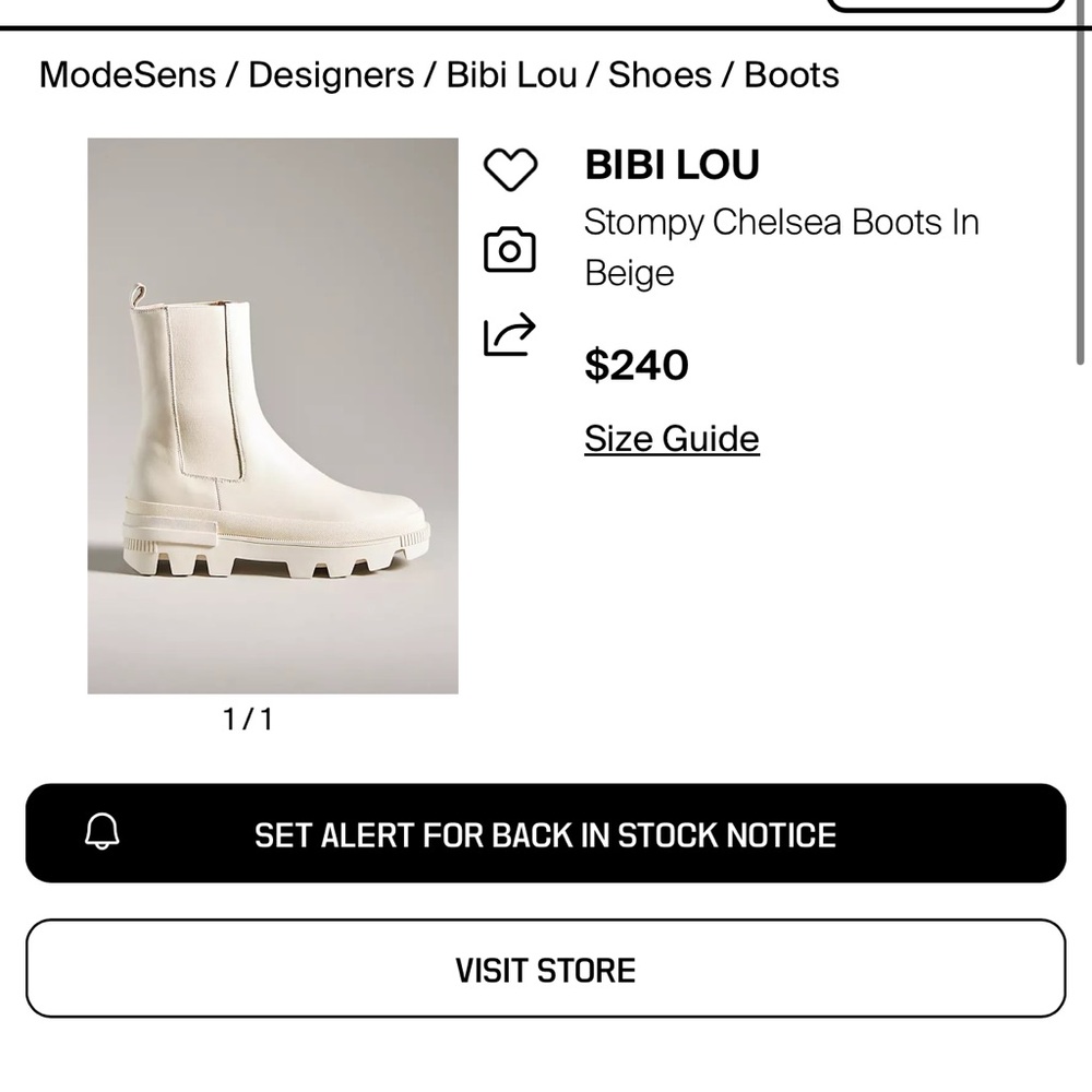 Bibi Lou Lug-Sole Chelsea Boots – Ivory / Off-White